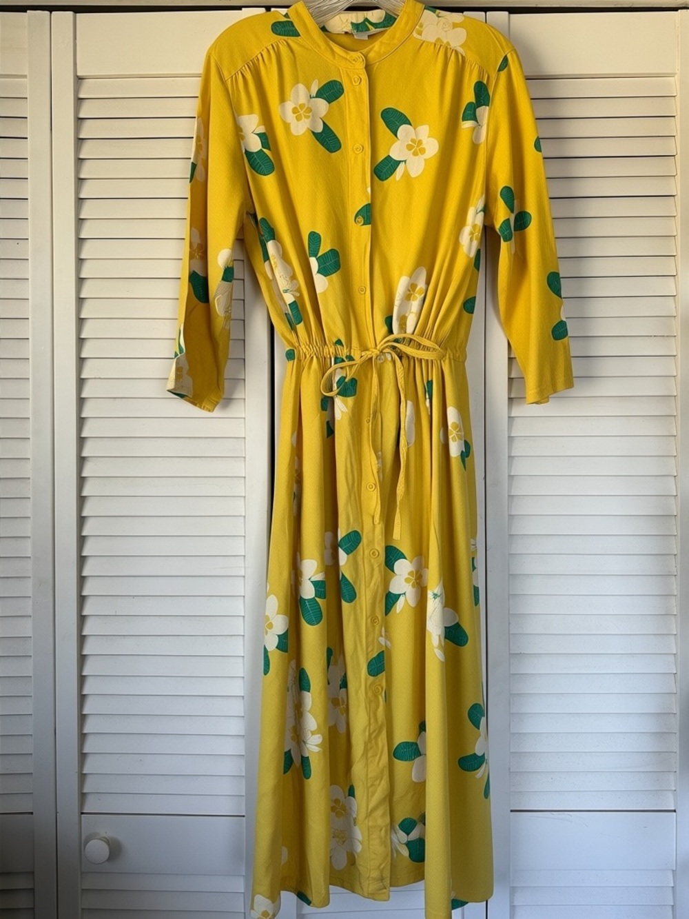 People Tree Yellow Floral Long-Sleeve Maxi Dress
